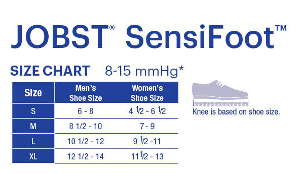 JOBST® SensiFoot Socks Crew Length Sock 8-15mmHg