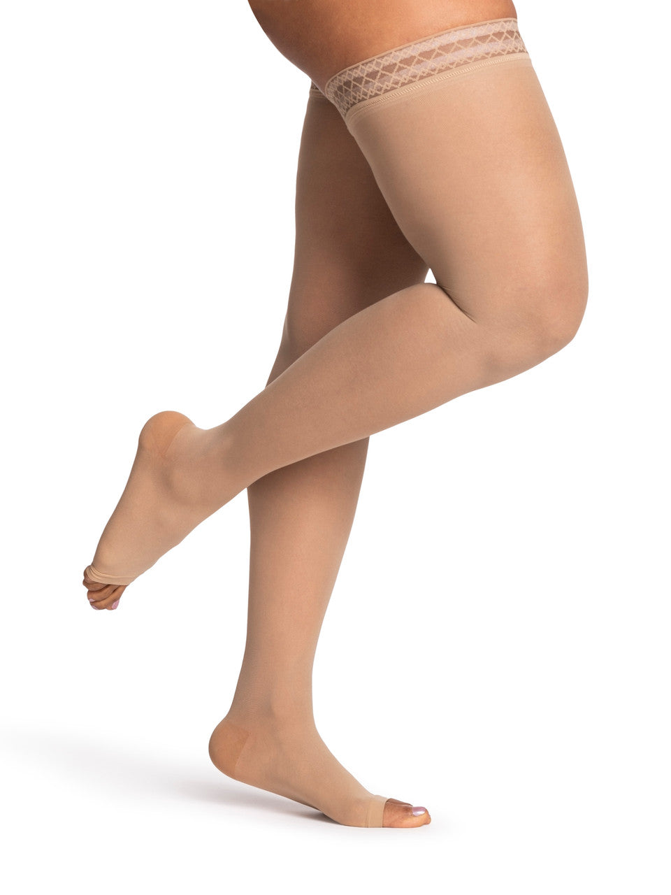 Sigvaris Dynaven Sheer Women's Thigh High W/ Grip Top 20-30mmHg - Compression Level: Firm 20-30 MmHg - Unisex - Leg