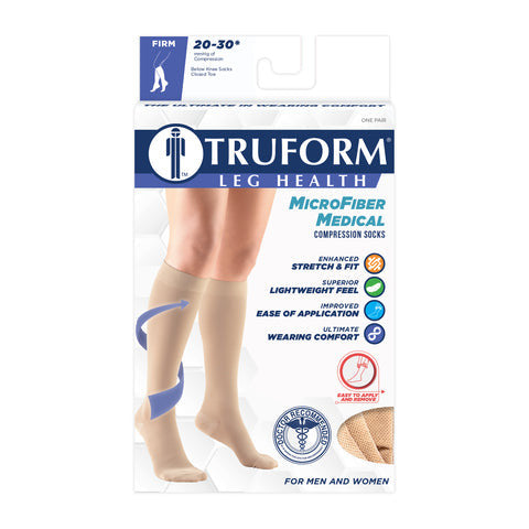 Truform Microfiber Knee High 20-30mmHg - Compression Level: Firm 20-30 MmHg - Unisex - Knee
