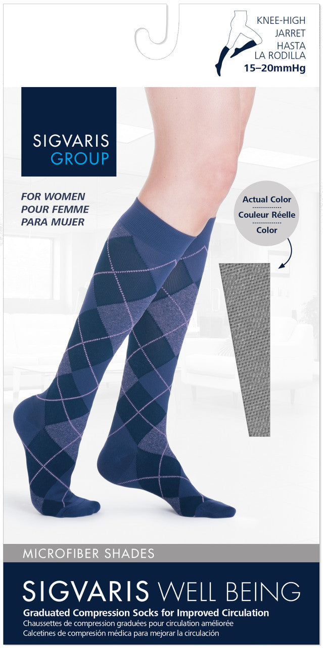 Sigvaris Microfiber Shades Women's Knee High 15-20mmHg - Compression Level: Moderate 15-20 MmHg - Unisex - Knee