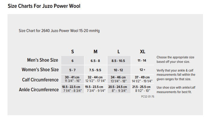 Juzo Power Wool 15-20 mmHg Compression Knee High Socks - Compression Level: Moderate 15-20 MmHg - Unisex - Knee