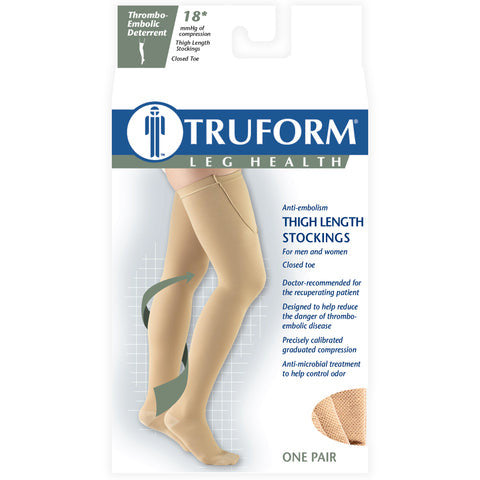 Truform Anti-Embolism Thigh High 18 mmHg - Unisex - Leg