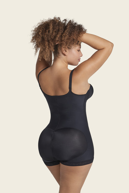 Leonisa Open Bust Body Shaper Boyshort with Firm Tummy Compression