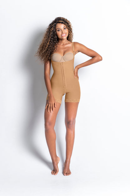 Leonisa Firm Compression Boyshort Body Shaper with Butt Lifter - Front Hook
