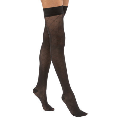 JOBST® UltraSheer Thigh High Diamond Pattern With Dot Silicone Top Band 15-20mmHg