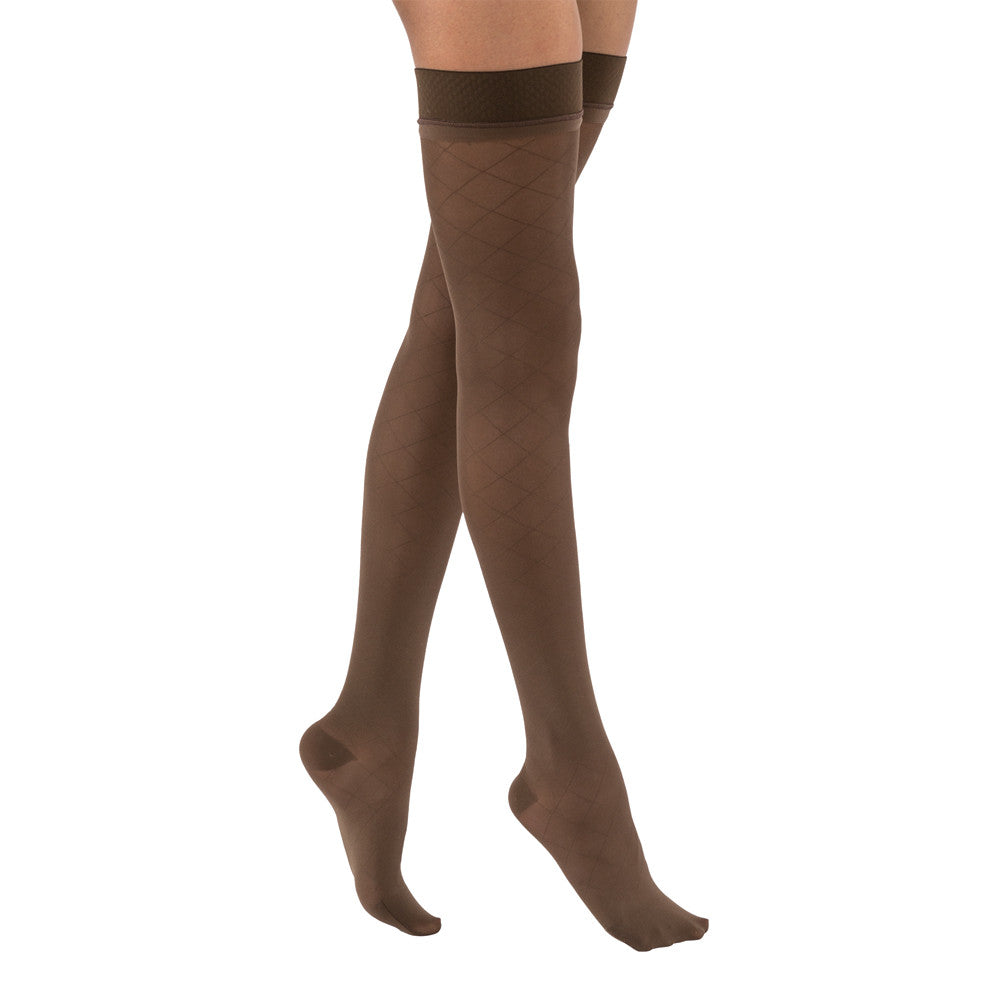 JOBST® UltraSheer Thigh High Diamond Pattern With Dot Silicone Top Band 20-30mmHg