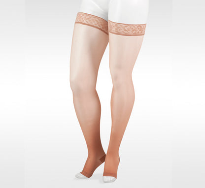 Juzo Naturally Sheer Thigh High w/ Silicone Top Band 30-40mmHg - Compression Level: Extra Firm 30-40 MmHg - Female - Leg