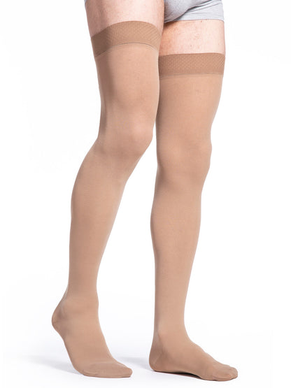 Sigvaris Men's Essential Cotton Thigh High with Grip Top 20-30mmHg - Compression Level: Firm 20-30 MmHg - Male - Leg