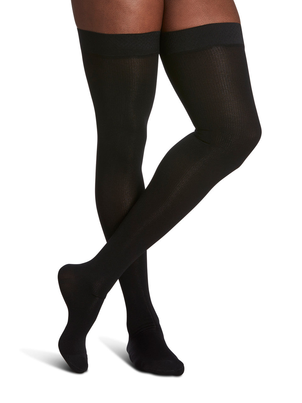 Sigvaris Men's Essential Cotton Thigh High with Grip Top 20-30mmHg - Compression Level: Firm 20-30 MmHg - Male - Leg