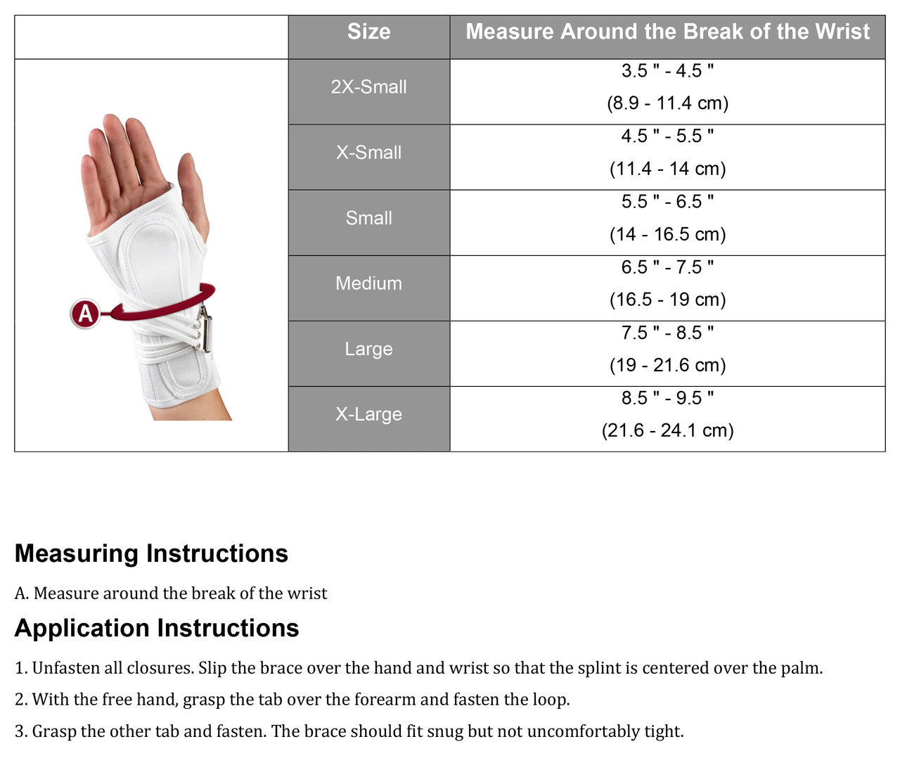 OTC Canvas Cock-Up Wrist Splint