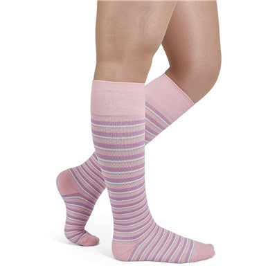 Rejuva Stripe Compression Knee High 15-20mmHg - Compression Level: Moderate 15-20 MmHg - Unisex - Knee