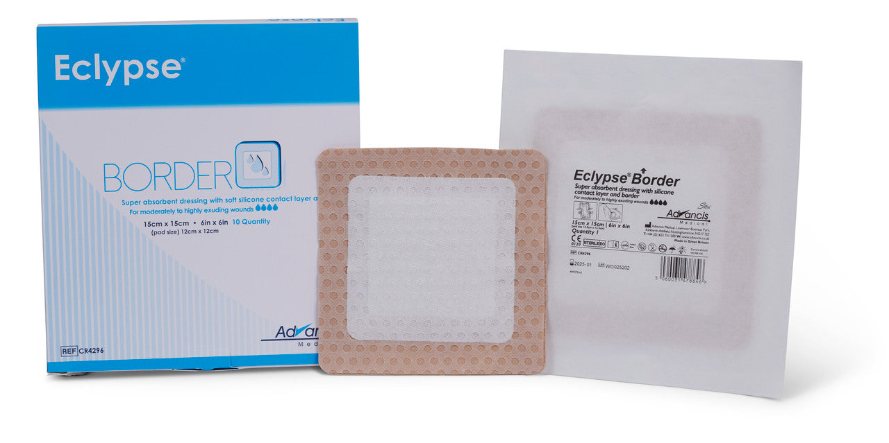Eclypse® Border- Super Absorbant Dressing w/ Silfix Adherent and Border