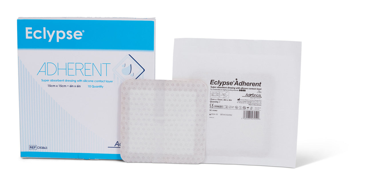Eclypse® Adherent- Super Absorbant Dressing with Silfix Adherent- 10 per Box