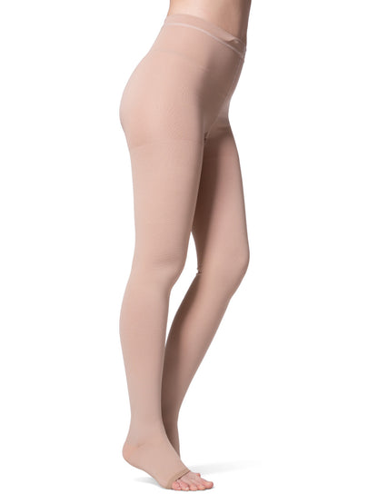 Sigvaris Natural Rubber Pantyhose, Open Toe 30-40mmHg - Compression Level: Extra Firm 30-40 MmHg - Female - Foot