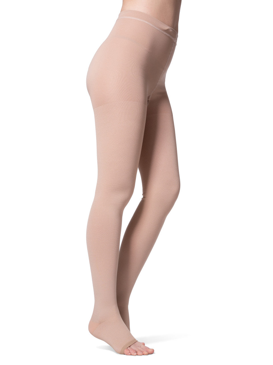 Sigvaris Natural Rubber Pantyhose, Open Toe 30-40mmHg - Compression Level: Extra Firm 30-40 MmHg - Female - Foot