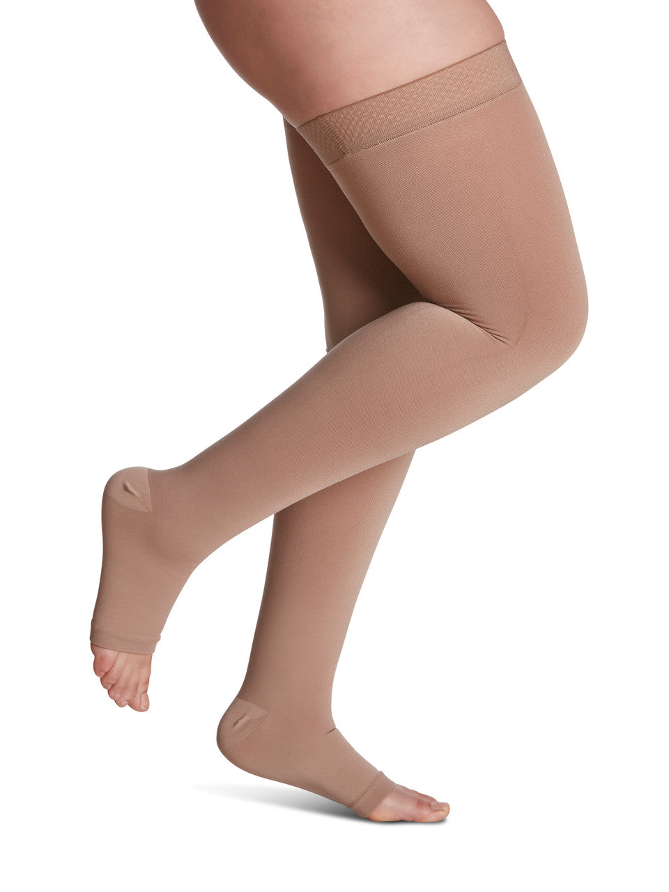 Sigvaris Secure Thigh High, Open Toe 20-30mmHg - Compression Level: Firm 20-30 MmHg - Unisex - Foot