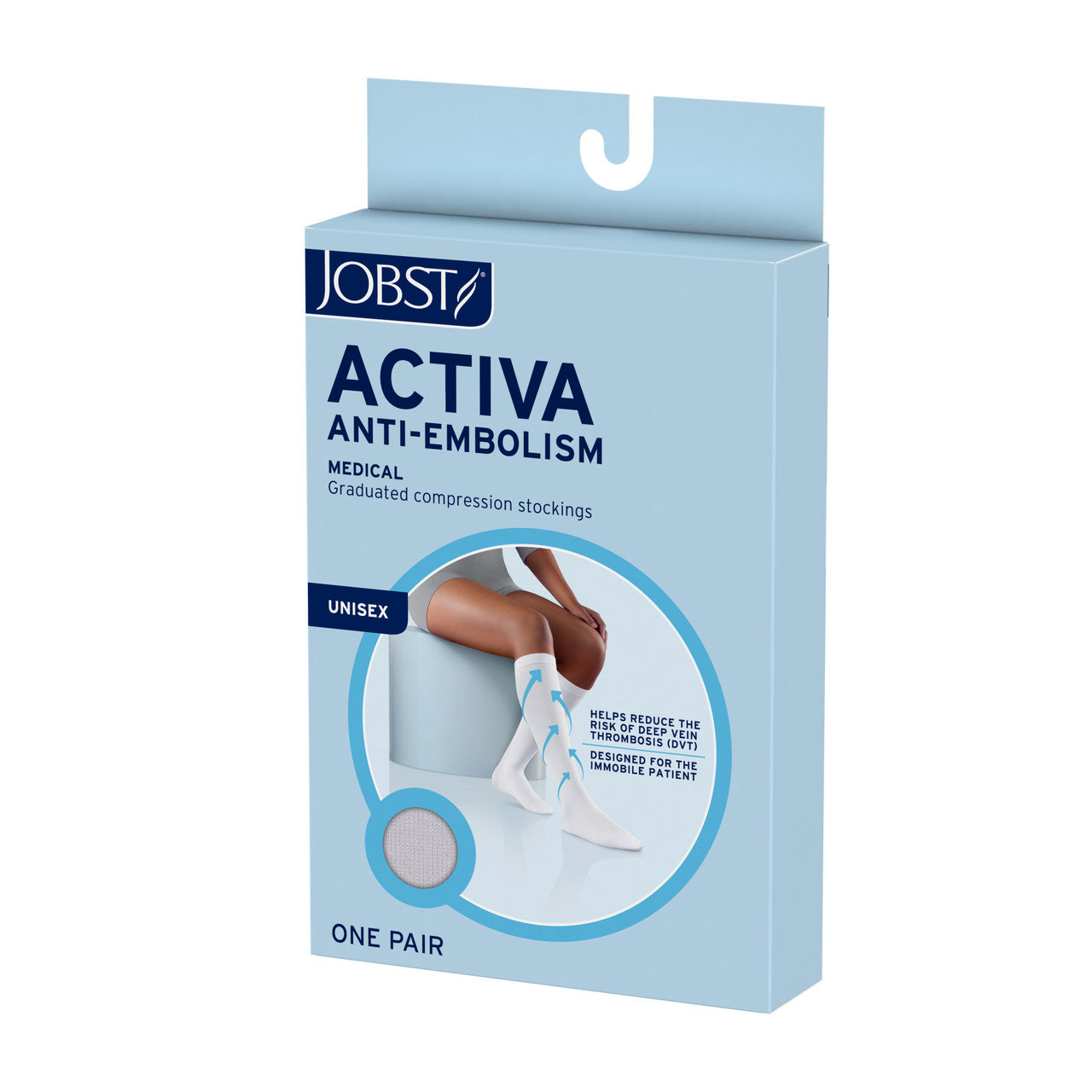 Jobst Activa Anti-Embolism Knee High Stockings 18mmHg - White ...