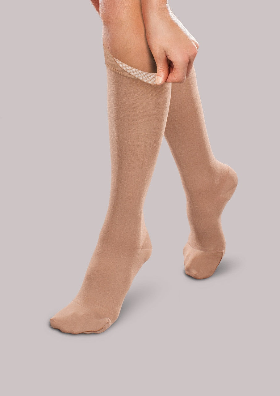 Therafirm EASE Opaque Firm Support Unisex Knee High with Silicone Band  30-40mmHg