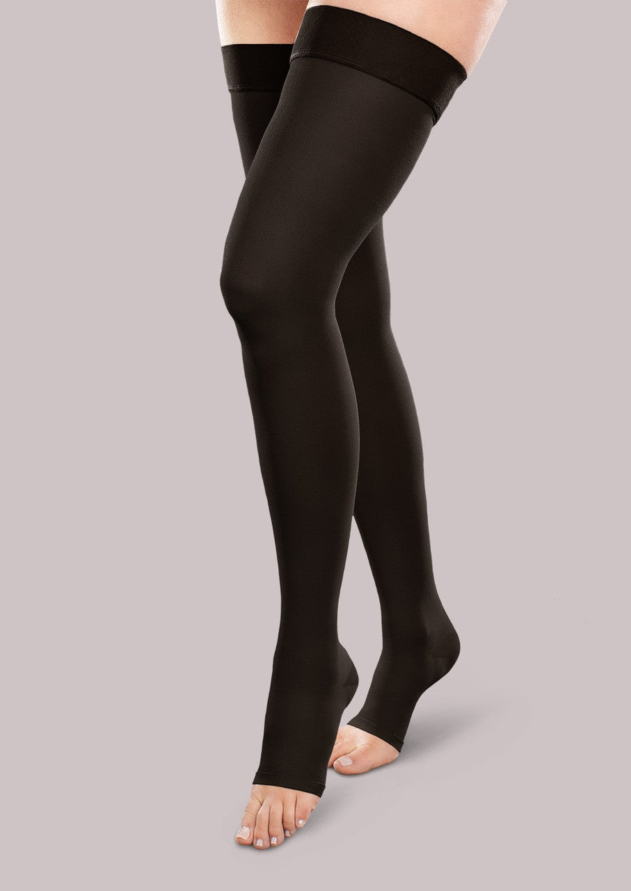 Therafirm EASE Opaque Mild Support Unisex Open Toe Thigh High 15-20mmHg - Compression Level: Moderate 15-20 MmHg - Unisex - Foot