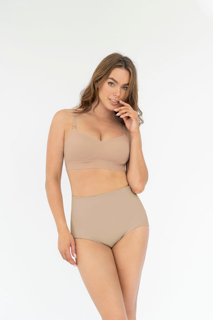 Leonisa Firm Compression Postpartum Panty with Adjustable Belly Wrap