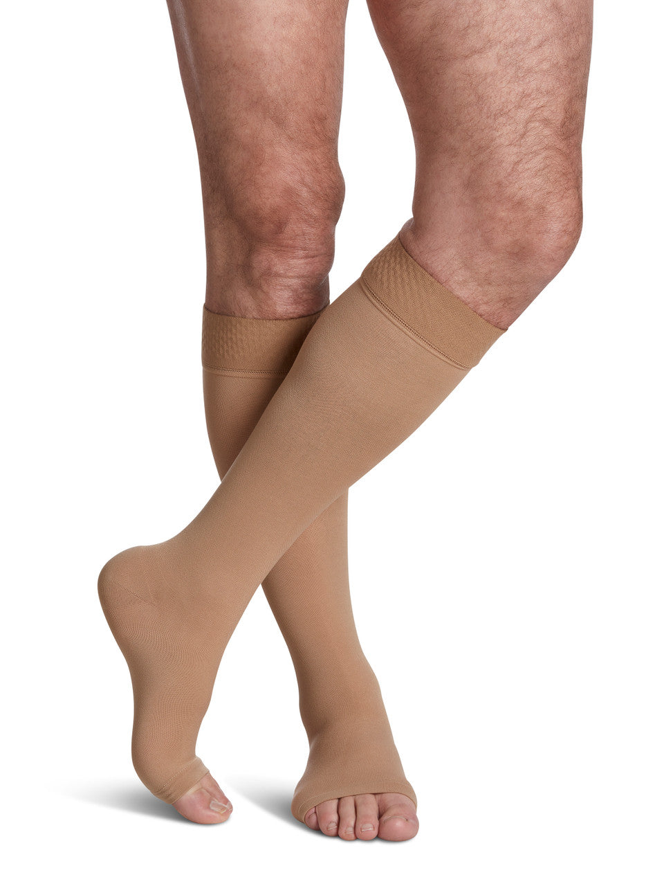 Sigvaris Select Comfort Knee High W/ Silicone Band, Open Toe 30-40mmHg - Compression Level: Extra Firm 30-40 MmHg - Unisex - Foot