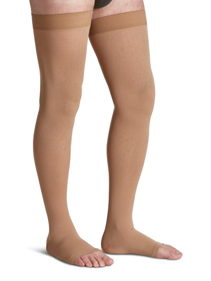 Sigvaris Select Comfort Thigh High W/ Grip Top, Open Toe 30-40mmHg - Compression Level: Extra Firm 30-40 MmHg - Unisex - Foot