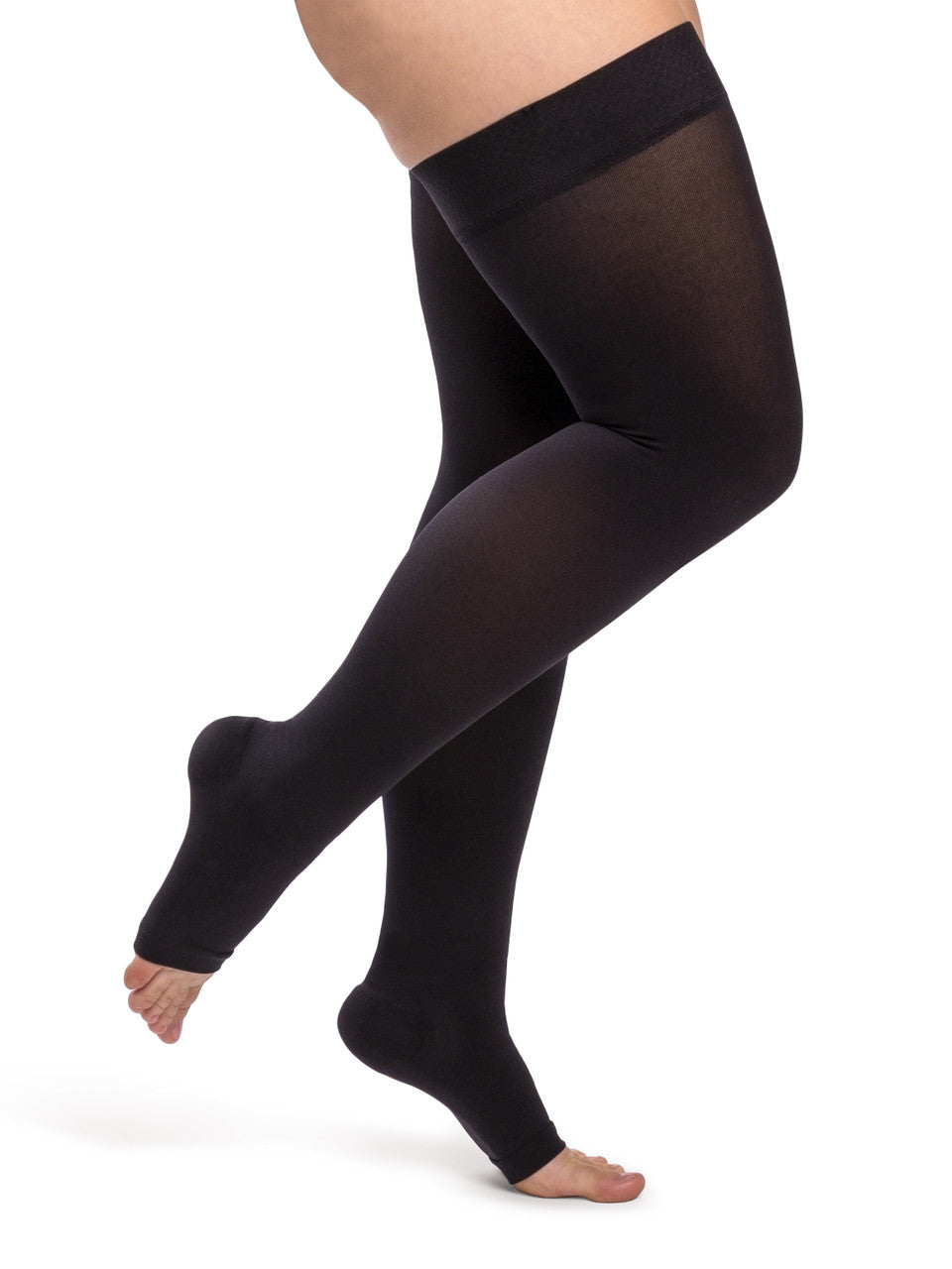 Sigvaris Select Comfort Thigh High W/ Grip Top, Open Toe 30-40mmHg - Compression Level: Extra Firm 30-40 MmHg - Unisex - Foot