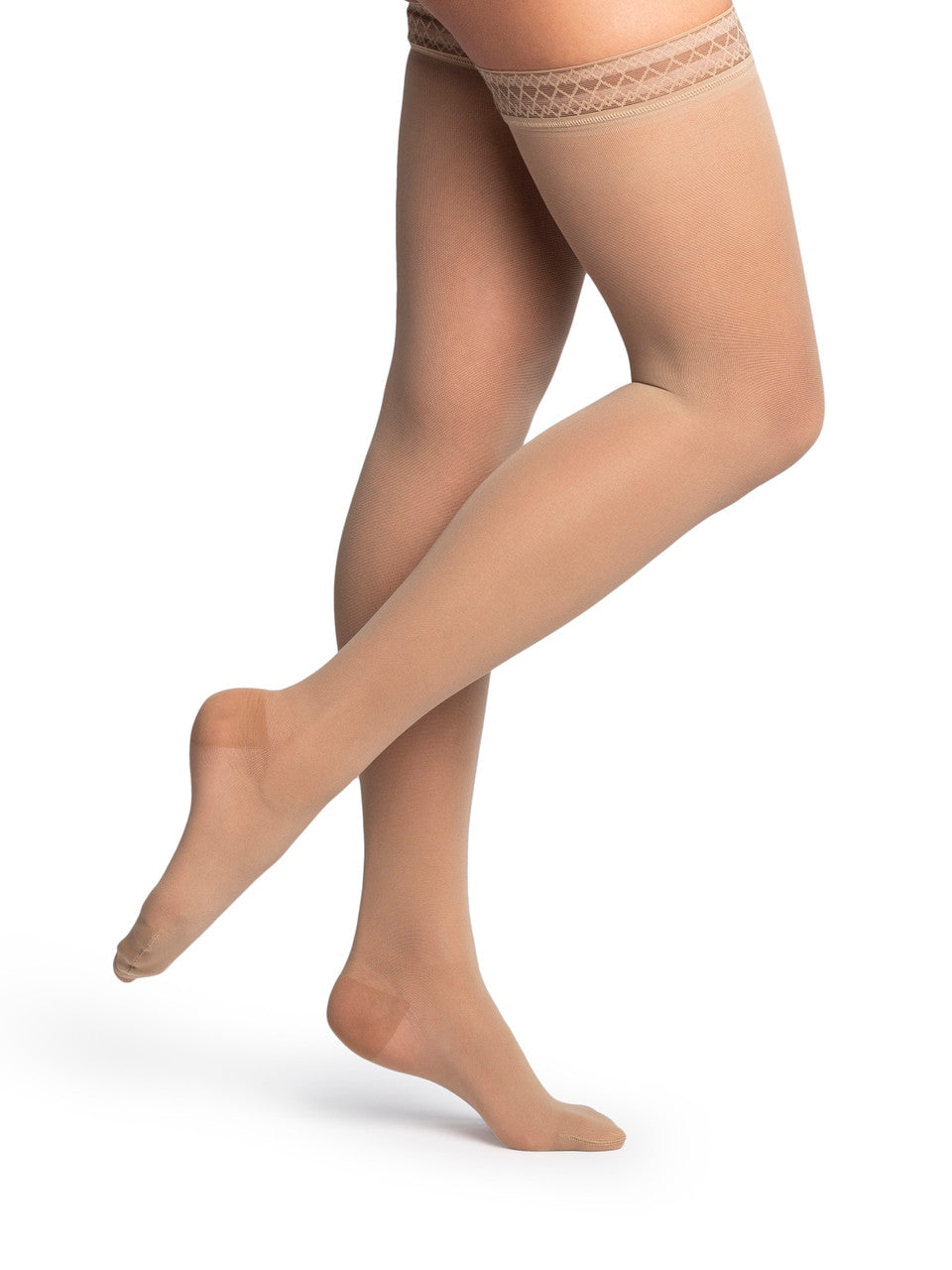 Sigvaris Dynaven Sheer Women's Thigh High W/ Grip Top 20-30mmHg - Compression Level: Firm 20-30 MmHg - Unisex - Leg