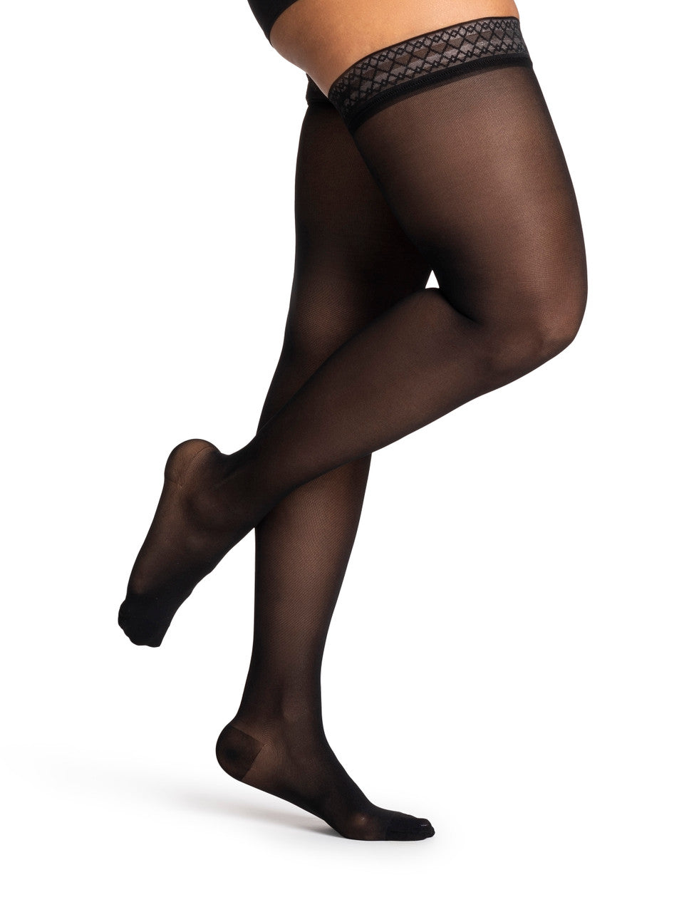 Sigvaris Dynaven Sheer Women's Thigh High W/ Grip Top 20-30mmHg - Compression Level: Firm 20-30 MmHg - Unisex - Leg