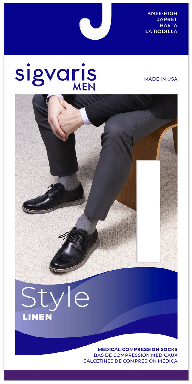 Sigvaris Men's Linen Ribbed Socks 20-30mmHg
