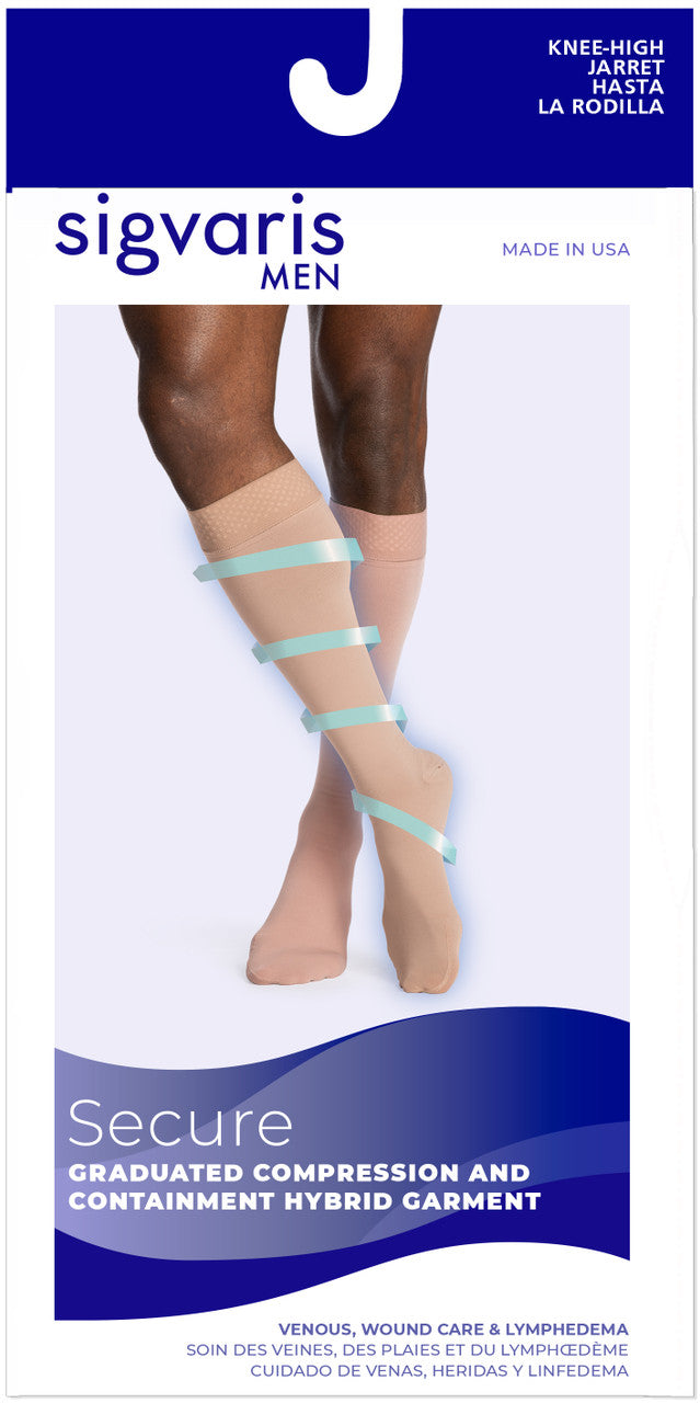 Sigvaris Secure Men's Knee High 30-40mmHg - Compression Level: Extra Firm 30-40 MmHg - Male - Knee