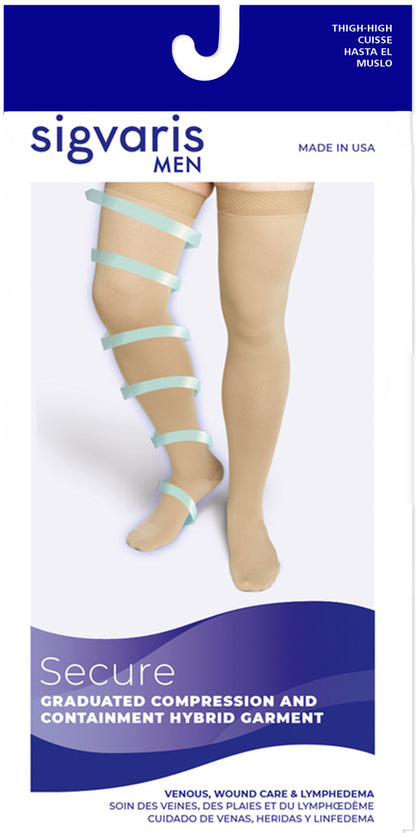 Sigvaris Secure Men's Thigh High 40-50mmHg - Compression Level: Severe 40-50 MmHg - Male - Leg