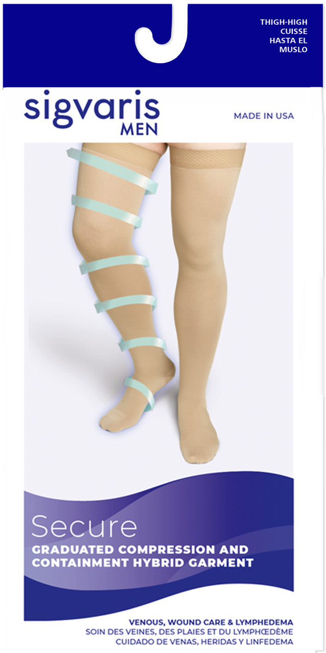 Sigvaris Secure Men's Thigh High 40-50mmHg - Compression Level: Severe 40-50 MmHg - Male - Leg
