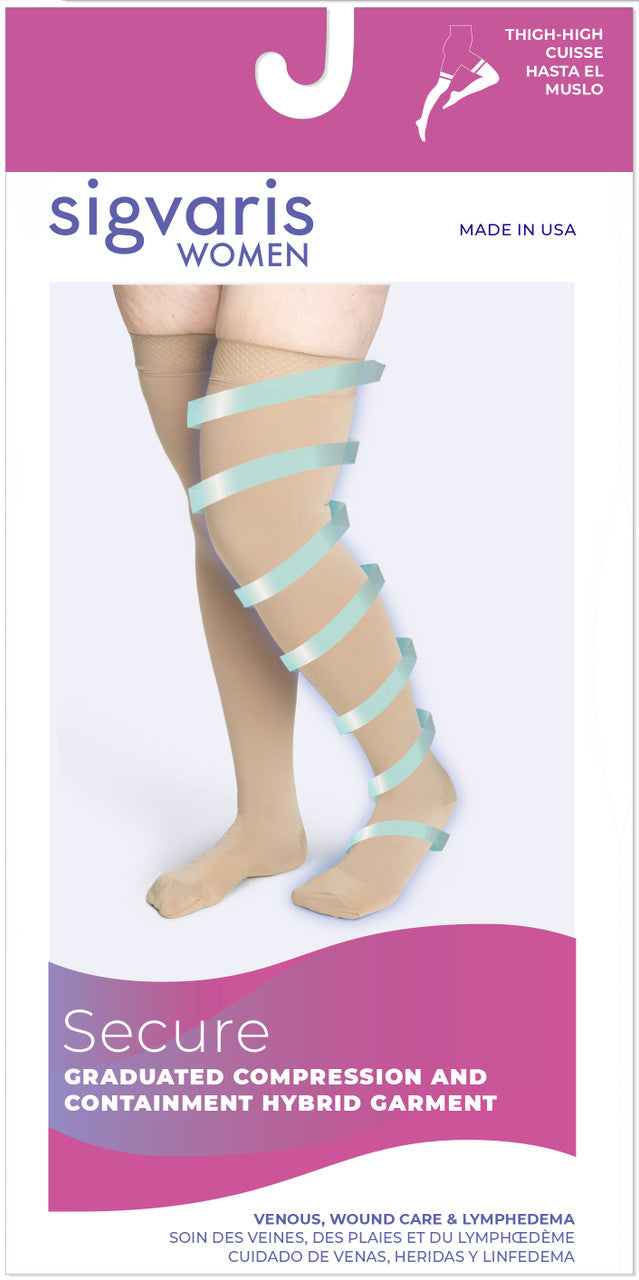 Sigvaris Secure Women's Thigh High 30-40mmHg - Compression Level: Extra Firm 30-40 MmHg - Unisex - Leg