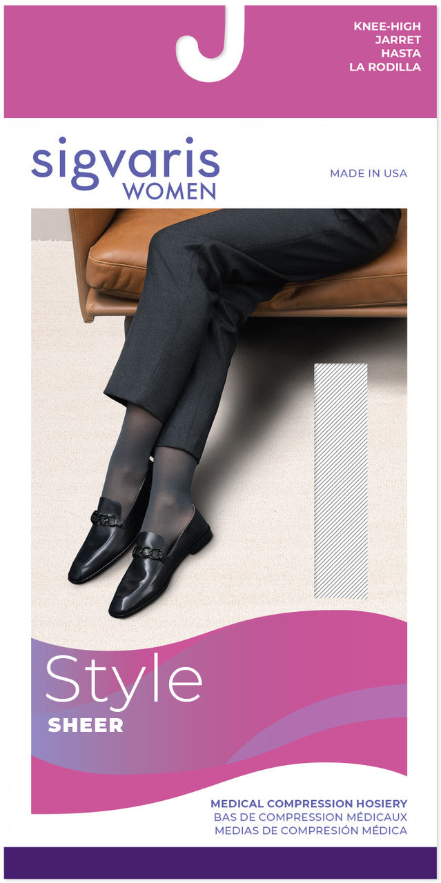 Sigvaris Sheer Women's Knee High 20-30mmHg - Compression Level: Firm 20-30 MmHg - Unisex - Knee