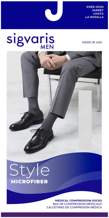 Sigvaris Men's Style Microfiber Knee High 30-40mmHg - Compression Level: Extra Firm 30-40 MmHg - Male - Knee