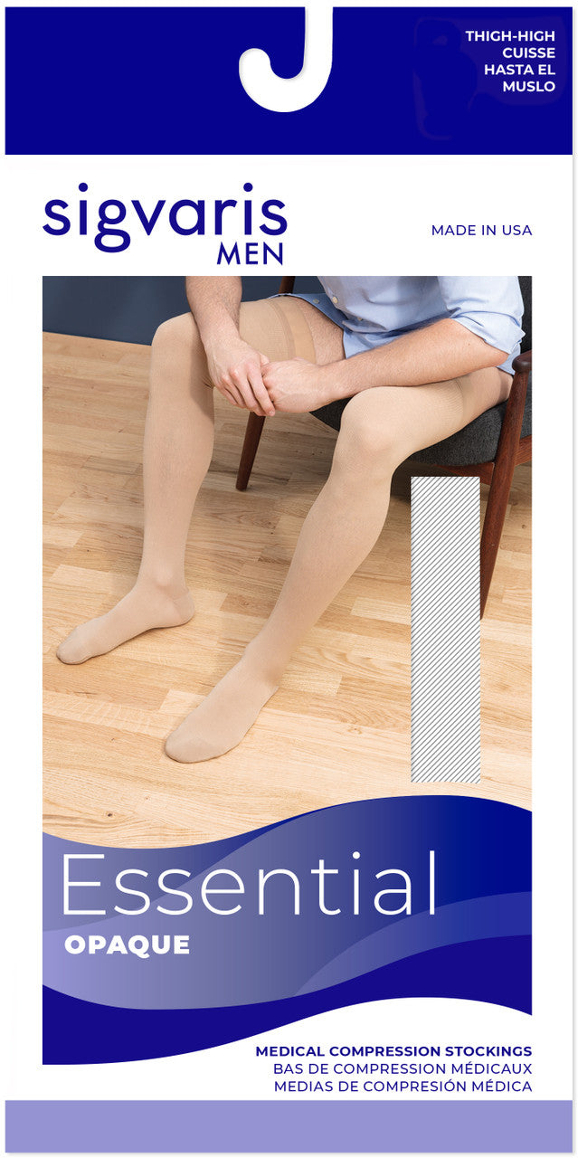 Sigvaris Select Comfort Men's Thigh High W/ Grip Top 30-40mmHg - Compression Level: Extra Firm 30-40 MmHg - Male - Leg