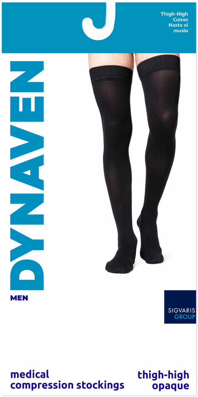Sigvaris Dynaven Men's Thigh High W/ Grip Top 30-40mmHg - Compression Level: Extra Firm 30-40 MmHg - Male - Leg