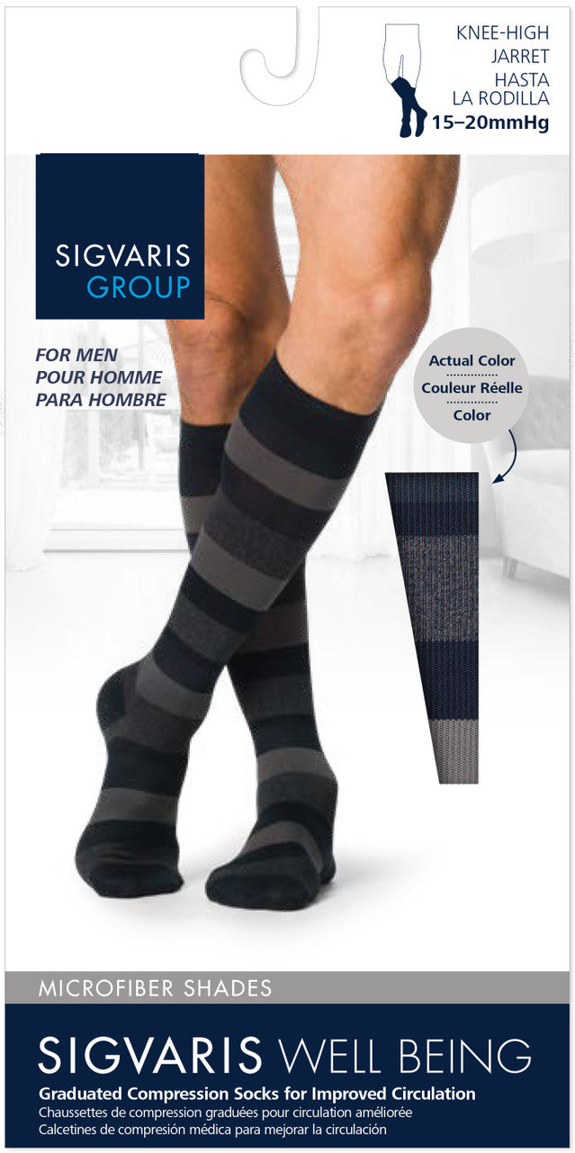 Sigvaris Microfiber Shades Men's Knee High 15-20mmHg - Compression Level: Moderate 15-20 MmHg - Male - Knee
