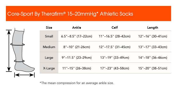 Core-SportÂ® by Therafirm Gradient Compression Athletic Socks 15-20 mmHg