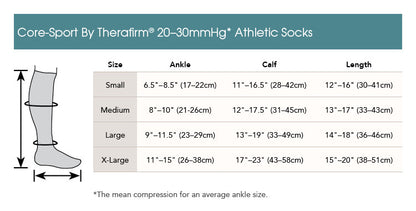 Core-SportÂ® by Therafirm Gradient Compression Athletic Socks 20-30mmHg