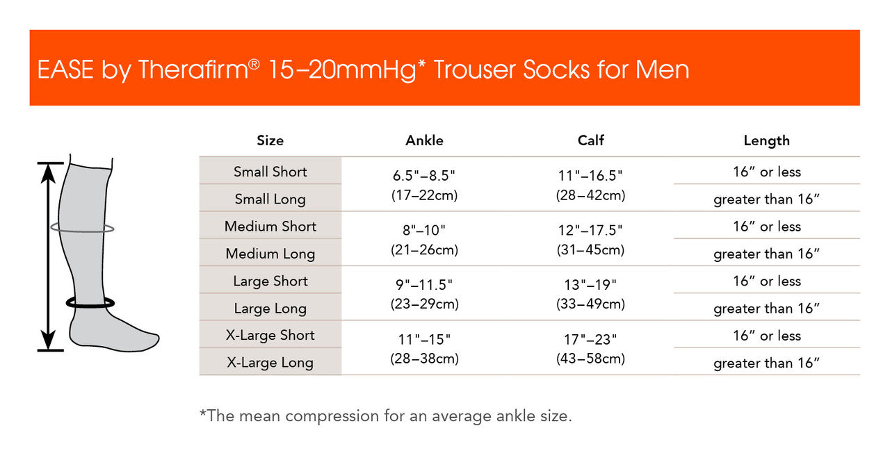 EASE by Therafirm® Mild Support Mens Trouser Socks 15-20mmHg