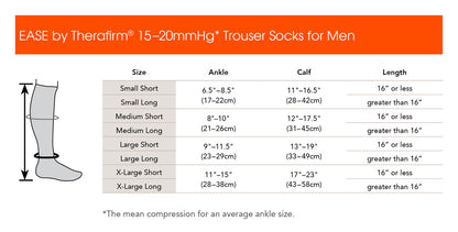 EASE by Therafirm® Mild Support Mens Trouser Socks 15-20mmHg