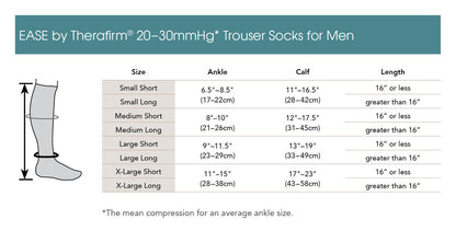 EASE by Therafirm® Moderate Support Mens Trouser Socks 20-30mmHg
