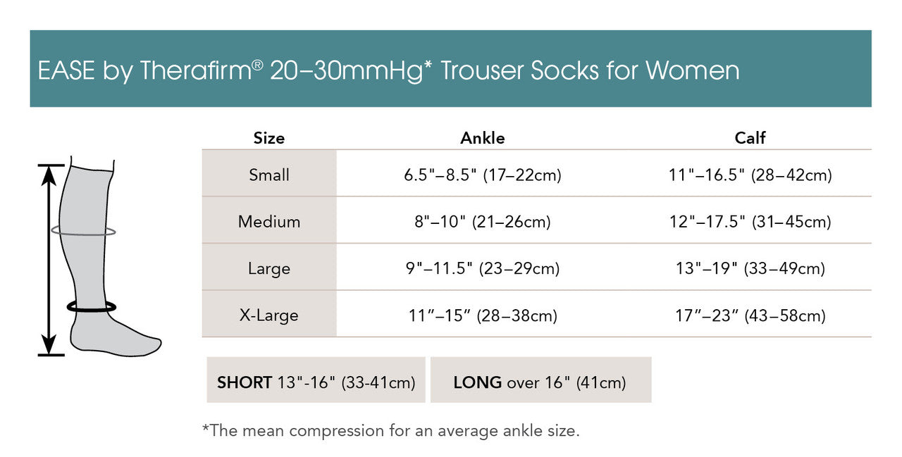 EASE by Therafirm® Moderate Support Womens Trouser Socks 20-30mmHg