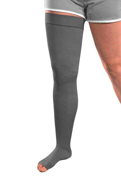 L & R ExoSoft Thigh High with Silicone Top Band 15-20mmHg - Compression Level: Moderate 15-20 MmHg - Unisex - Leg