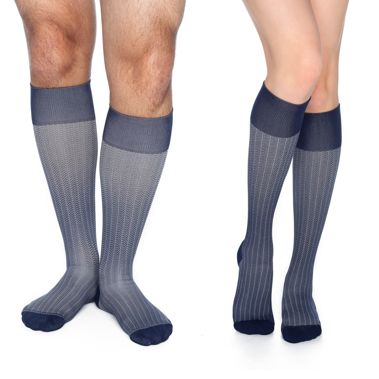 Rejuva Herringbone Compression Knee High 15-20mmHg - Compression Level: Moderate 15-20 MmHg - Unisex - Knee