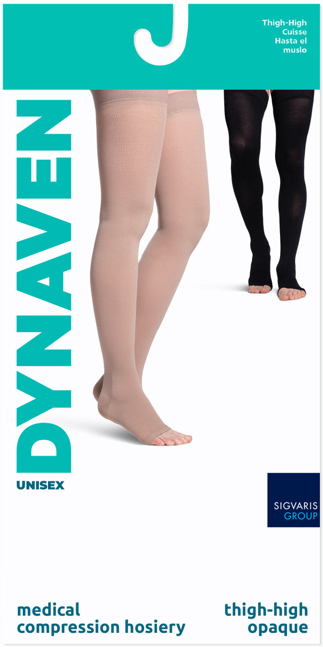 Sigvaris Dynaven Thigh High, Open Toe 30-40mmHg - Compression Level: Extra Firm 30-40 MmHg - Unisex - Foot