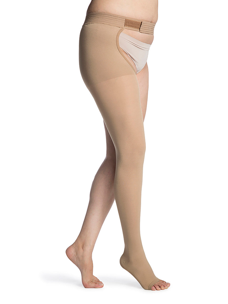 Sigvaris Select Comfort Thigh W/ Waist Attachment, Open Toe 30-40mmHg - Compression Level: Extra Firm 30-40 MmHg - Male - Foot
