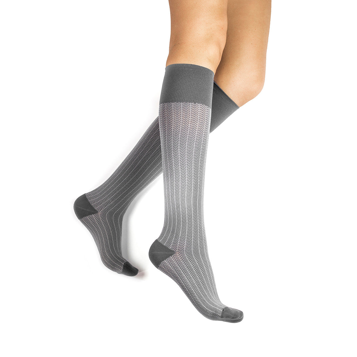 Rejuva Herringbone Compression Knee High 15-20mmHg - Compression Level: Moderate 15-20 MmHg - Unisex - Knee